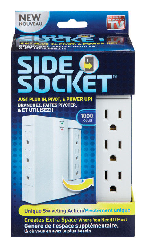 Side Socket As Seen On TV Swivel Outlet Plastic 1 pk
