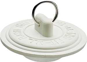 Plumb Pak Duo Fit Series PP22003 Drain Stopper, Rubber, White, For: 1 to 1-3/8 in Sink