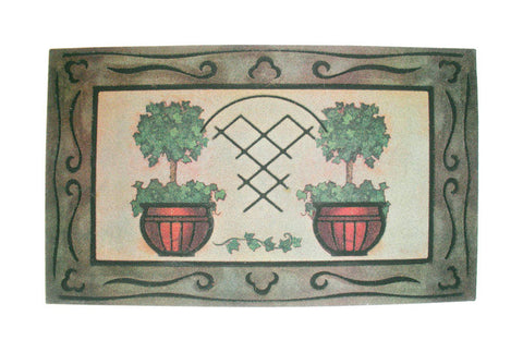 J&M Home Fashions Brown Rubber Nonslip Doormat 30 in. L x 18 in. W