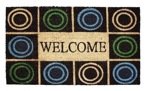 J&M Home Fashions Multicolor Coir Nonslip Doormat 30 in. L x 23 in. W