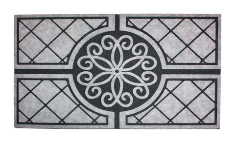 J&M Home Fashions Gray PVC Vinyl Nonslip Doormat 30 in. L x 18 in. W