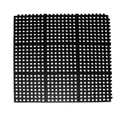 WJ Dennis Black Rubber Nonslip Anti Fatigue Mat 36 in. L x 36 in. W
