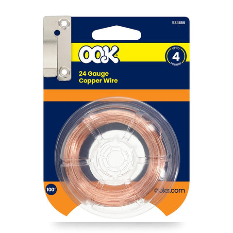 Hillman 50164 Utility Wire, 100 ft L, 24, Copper