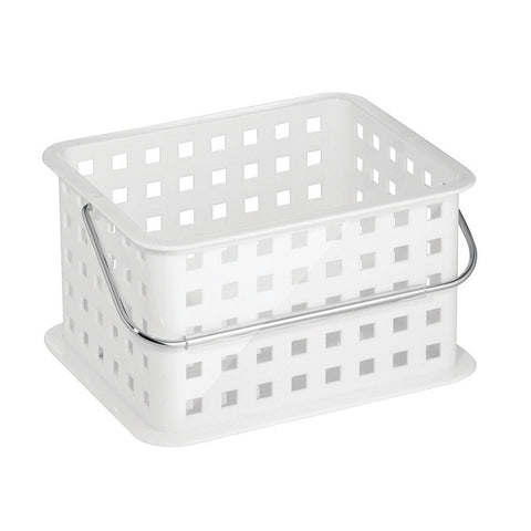 iDesign White Storage Basket 7 in. H X 5 in. W X 9.25 in. D, Pack of 3