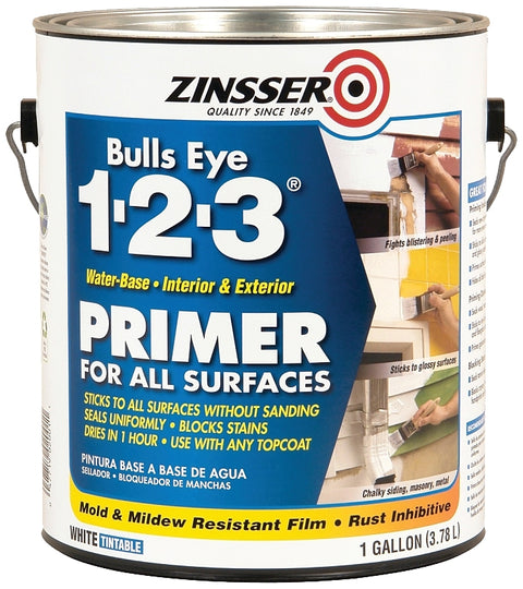 Zinsser 02001 Primer, 450 sq-ft/gal Coverage Area, White, 1 gal, Pack of 4