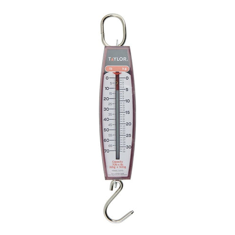 Taylor 3070 Hanging Scale, 70 lb, Analog Display, Steel Housing Material, lb