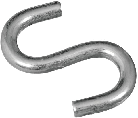National Hardware N273-417 S-Hook, 1-1/2 in, 40 lb Working Load, 0.177 in Dia Wire, Steel, Zinc, 7/16 in Opening Size, Pack of 50