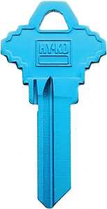 Hy-Ko 14010SC1 Key Blank, Aluminum, Painted, For: Schlage Vehicle Locks, Pack of 10