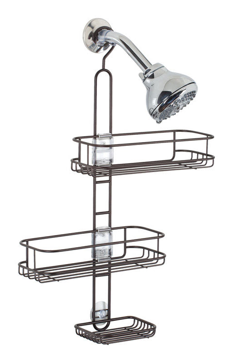 Interdesign Lina Shower Caddy 22 in. H x 4.5 in. L x 10.5 in. W Brown Bronze Steel