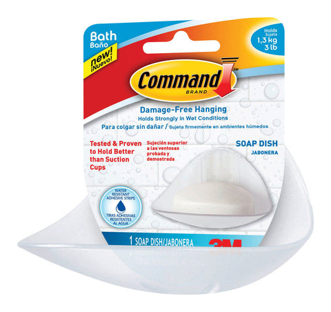 Command Damage-Free Hanging Soap Dish Clear Plastic