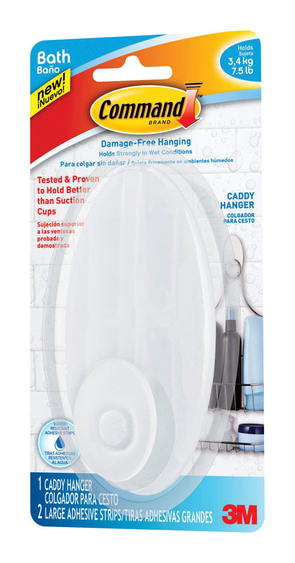 Command Damage-Free Hanging Caddy Hanger Clear Plastic