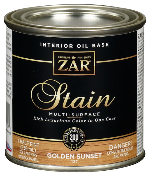 ZAR 12706 Wood Stain, Golden Sunset, Liquid, 0.5 pt, Can