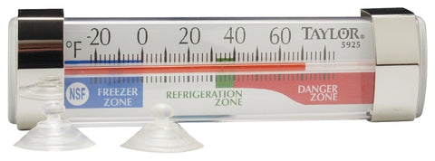 Taylor 5925N Fridge/Freezer Thermometer, -20 to 80 deg F, Analog Display