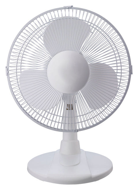 Pelonis Table Fan 12 in. H x 12 in. Dia. 3 speed Oscillating AC 3 blade White