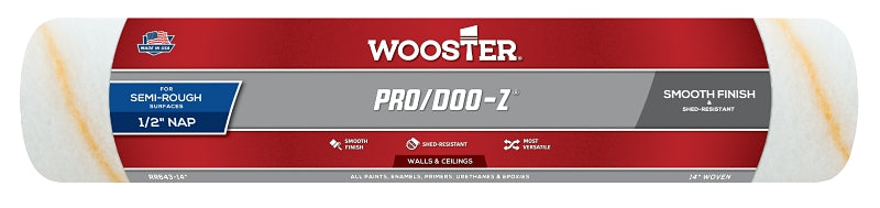 Wooster RR643-14 Roller Cover, White, 1/2 in Thick Nap, 14 in L – Shell ...