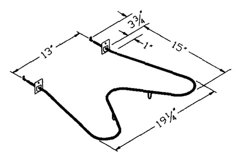 Camco USA 00611 Bake Element, 15 in L x 19-1/4 in W Dimensions, 240 V, 2400 W