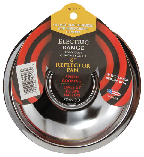 Stanco Chrome-Plated Steel Range Reflector Pan 6 in.
