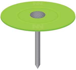 Stinger 0135053 Cap Nail, 1 in L, Flat Head, 12 ga Gauge, Plastic/Steel