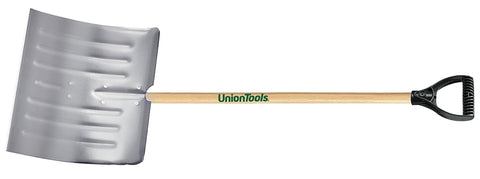 UnionTools 1640400 Snow Shovel, 18 in W Blade, 14-1/2 in L Blade, Aluminum Blade, Wood Handle, 51 in OAL