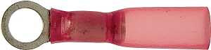 Calterm 65704 Ring Terminal, 22 to 18 AWG Wire, Copper Contact, Red