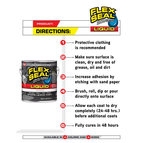 Flex Seal Family of Products Flex Seal Gray Liquid Rubber Sealant Coating 128 fl. oz., Pack of 2