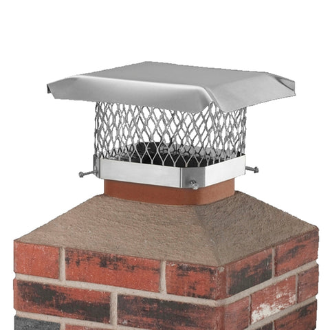 Chimney Shell To Shell Conection Shelter SCSS99 Chimney Cap, Stainless Steel, Fits Duct Size: 7-1/2 x 7 ...