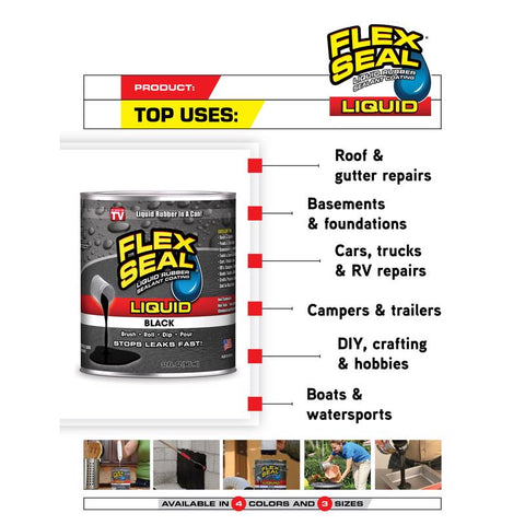Flex Seal Family of Products Flex Seal Clear Liquid Rubber Sealant Coating 128 fl. oz., Pack of 2