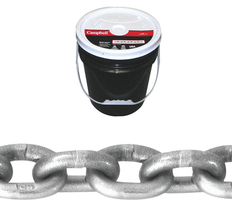 Campbell 0181523 High-Test Chain, 5/16 in, 100 ft L, 3900 lb Working Load, 43 Grade, Carbon Steel, Zinc