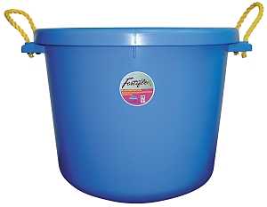 Fortex-Fortiflex MB-70BL Barn Bucket, 70 qt Volume, Polyethylene/Rubber, Blue