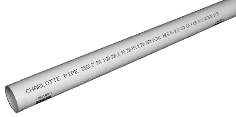 Charlotte Pipe PVC 20007 0600 Pipe, 3/4 in, 10 ft L, SDR 21 Schedule, PVC, White