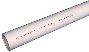 Charlotte Pipe PVC 20010 0600 Pipe, 1 in, 10 ft L, SDR 21 Schedule, PVC