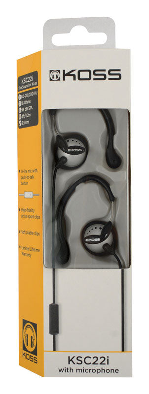 Koss Sport Clip Headphones with Microphone Black 1 pk