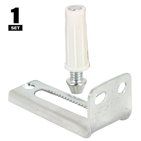 Prime-Line N 6992 Adjustable Pivot Bracket and Pin Kit, Plastic/Steel, Floor