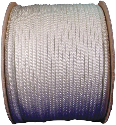 White Shell Rope Wellington 10096 Rope, 3/16 in Dia, 1000 ft L, 44 lb Working Load, Nyl ...