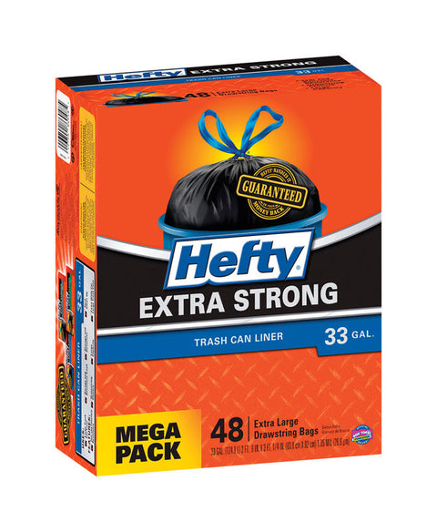Hefty Extra Strong 33 gal. Trash Bags Drawstring 48 count