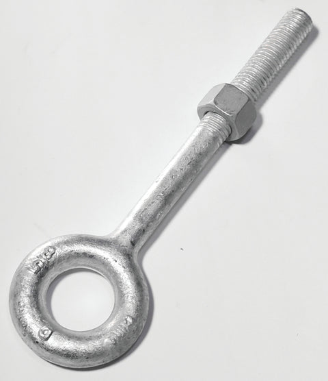 Baron 24-5/8X4 Eye Bolt, 5/8 in Thread, 2 in L Thread, 1-1/4 in ID x 2-1/2 in OD Dia Eye, 4 in L Shank, Galvanized Steel