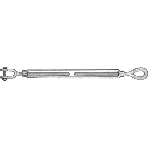 Baron 18-5/8X6 Turnbuckle, 3500 lb Working Load, 5/8 in Thread, Jaw, Eye, 6 in L Take-Up, Galvanized Steel