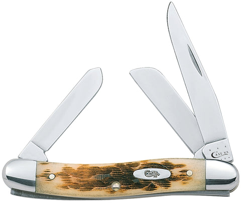 Case 00039 Folding Pocket Knife, 2.57 in Clip, 1.88 in Sheep Foot, 1.71 in Spey L Blade, Vanadium Steel Blade, 3-Blade