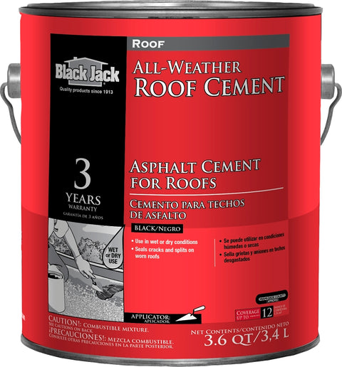 Gardner WET-R-DRI Series 0371-GA Roof Patch, Black, Liquid, 1 gal, Pack of 6