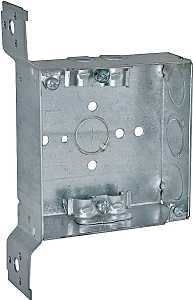 Raco 223 Welded Box with NMSC Clamp, 2-Gang, 4-Knockout, 1/2 in, 1/2 to 3/4 in, Steel, Gray, Pre-Galvanized