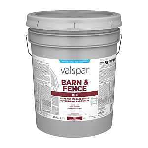 Valspar 018.3125-10.008 Barn and Fence Paint, Red, 5 gal Pail