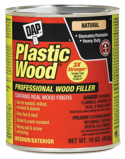 DAP 21506 Wood Filler, Paste, Strong Solvent, Natural, 16 oz