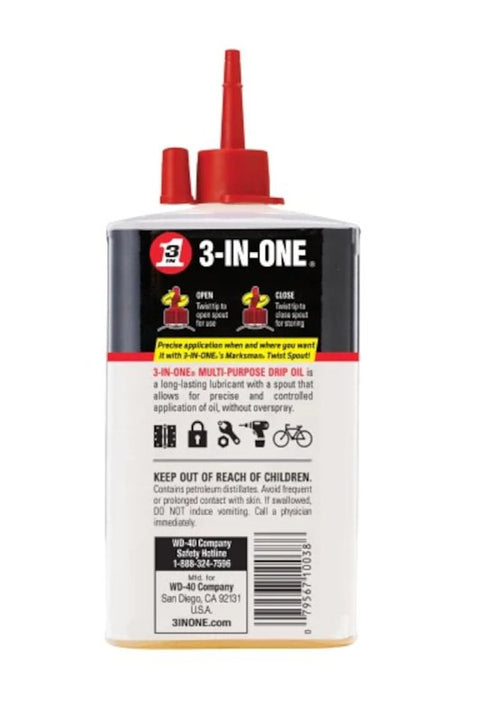 3-In-One 10038 Multi-Purpose Drip Oil, 8 oz Bottle, Liquid