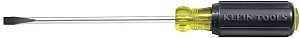 Klein Tools 605-4 Screwdriver, 1/4 in Drive, Cabinet Drive, 8-11/32 in OAL, 4 in L Shank, Rubber Handle