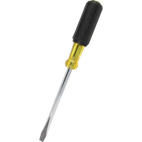 Klein Tools 600-6 Screwdriver, 5/16 in Drive, Keystone Drive, 10-15/16 in OAL, 6 in L Shank, Rubber Handle