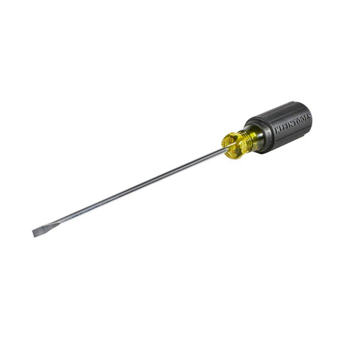 Klein Tools 601-8 Screwdriver, 3/16 in Drive, Cabinet Drive, 11-3/4 in OAL, 8 in L Shank, Rubber Handle