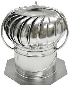 Master Flow GC12E Rotary Turbine Ventilator, External, 12 in Dia Throat, Steel, Mill