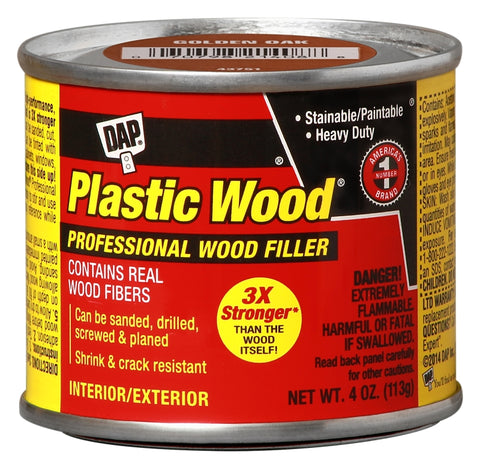 Plastic Wood 21408 Wood Filler, Paste, Strong Solvent, Golden Oak, 4 oz