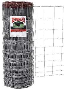 Red Brand 70048 Field Fence, 330 ft L, 47 in H, 6 in Stay Spacing, Steel, Galvanized