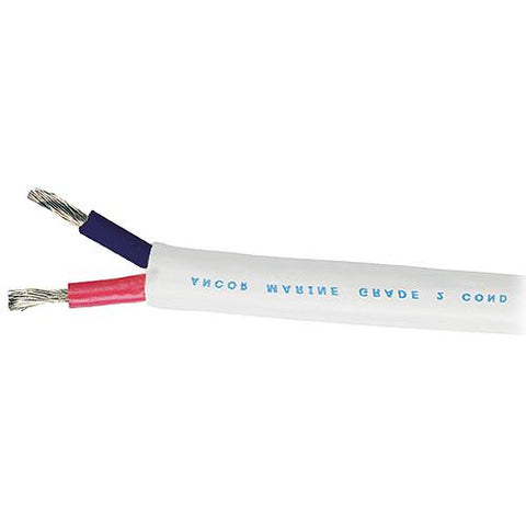 Ancor Marine Grade 121125 Tinned Duplex Cable Red and Black w/White Jacket, 10/2 250'
